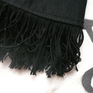 90’s〜 black fringe poncho