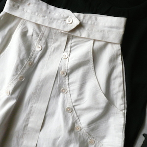 40’s white cotton skirt
