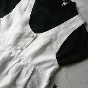 80’s white linen jumper dress