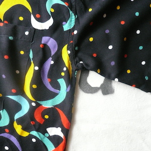 80’s dots-ribbon rayon shirt & 90’s〜 one-piece dress