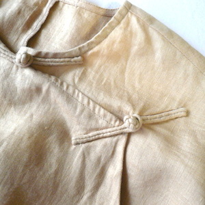 90’s〜　asian knots blouse & stripe culottes skirt