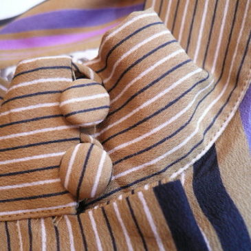 70’s stripe  blouse & corduroy skirt