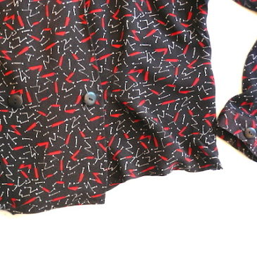 80’s red and black pattern rayon JKT