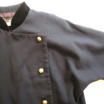 80’s navy wool  georgette dress