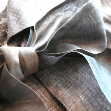 50’s gray organdy ribbon dress