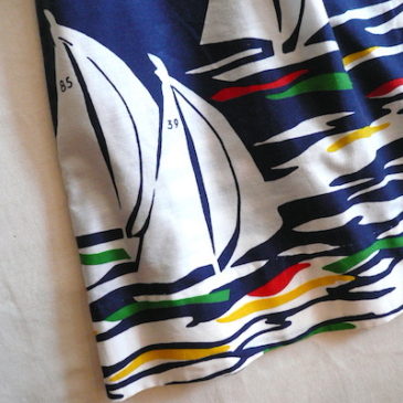 70〜80’s sailboat printed skirt