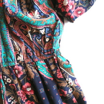 90’s paisley polyester dress