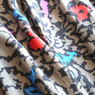 90’s linen shirt & 80’s khaki flower print skirt