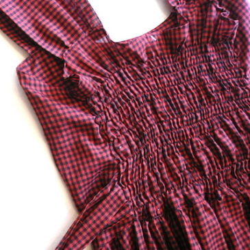 used red black gingham check sun dress