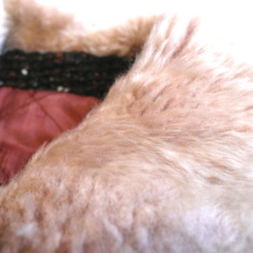 late50〜60’s wool tweed fake fur collar coat