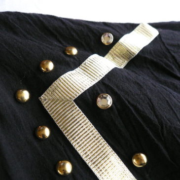 80’s gold studs cotton cardigan & 90’s green black horizontal stripe dress