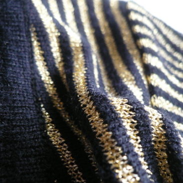 70〜80’s gold black stripe knit & pleated wide pants