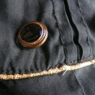 80’s gold black button long skirt & 90’s green stripe shirt