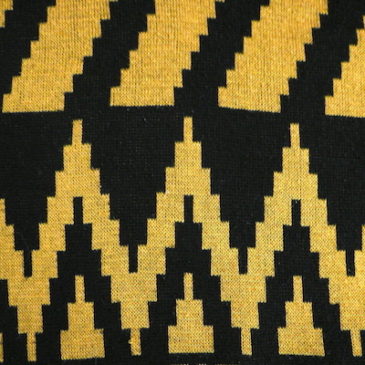 80〜90’s yellow black knit sweater & black wide pants
