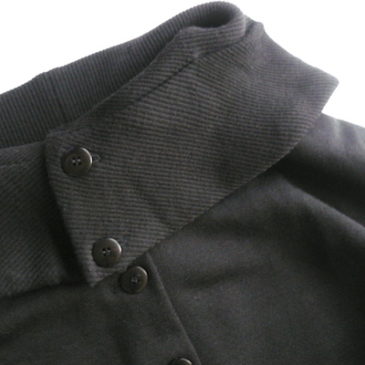 80’s big collar back button black dress