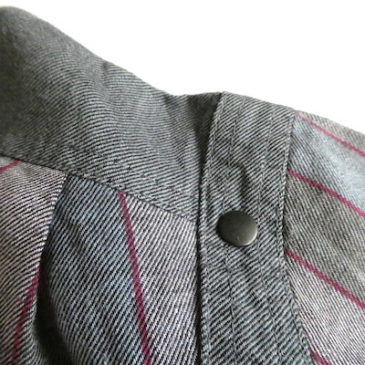 80’s snap button gray stripe one-piece dress