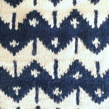 90’s blue white pattern knit sweater