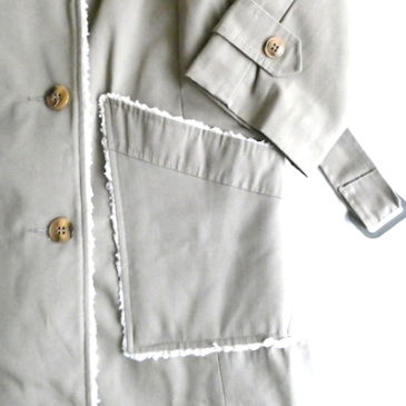 70’s boa lining beige trench coat