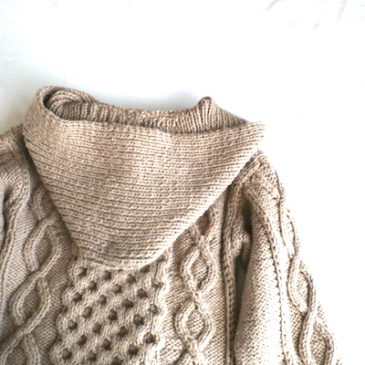 〜90’s coffee brown cable knit hoodie