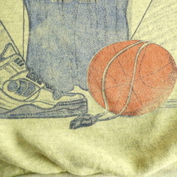 80’s basketball yellow sweat shirts & 80〜90’s LEE tuck denim pants