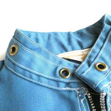 60’s cerulean blue zip up JKT & 70’s gold button beige one-piece dress