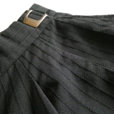 80〜90’s terracotta brown fringe short JKT & black stripe tuxedo pants