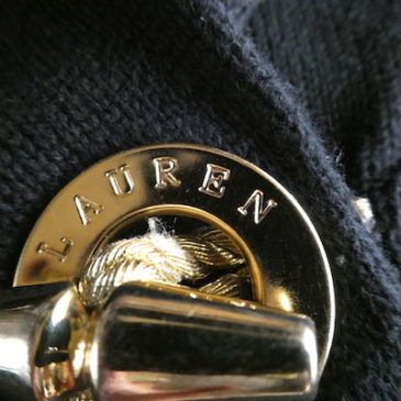 90’s~Lauren Ralph Lauren gold toggle button cotton knit sweater & Pendleton plaid pants
