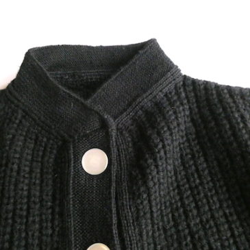 70’s ivory knit cardigan & 80’s〜90’s stand collar black knit cardigan
