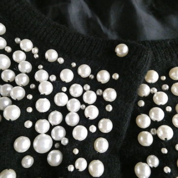 90’s black angora blend pearl knit cardigan & 90’s~ Wrangler black flare pants