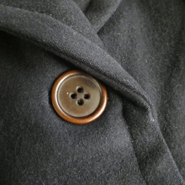 40’s shawl collar black wool coat & 40~50’s gray stripe cuff hem slacks