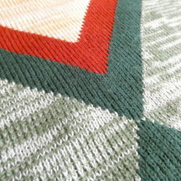 70’s stripe rib mix color knit sweater