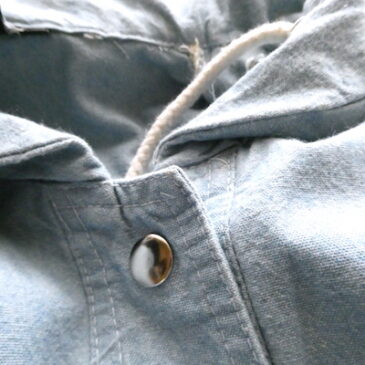 80〜90’s ice blue snap button cotton coat