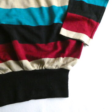 70〜80’s navy red stripe pull over tops & 70〜80’s bold stripe knit tops