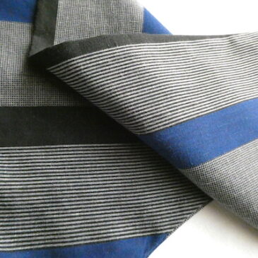 80’s blue gray stripe one-piece dress