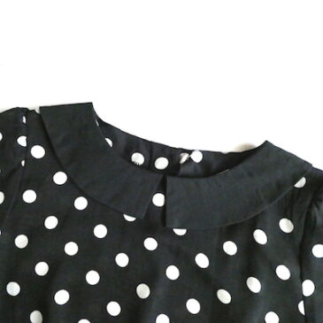 80〜90’s mono-tone dots one-piece dress