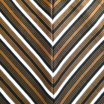 used black gold fringe tops & 70’s brown black white stripe bias skirt