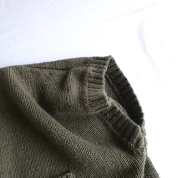 90’s khaki green cotton linen knit & Used navy white stripe flare pants