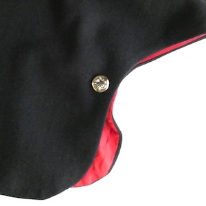 70’s silver button black wool cape design JKT & 90’s moss green black high neck knit sweater