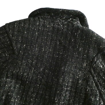 50’s charcoal gray black plaid wool coat