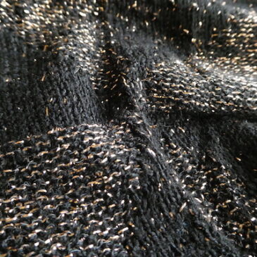 80’s gold black glitter knit sweater & 90’s〜 black poly flare pants
