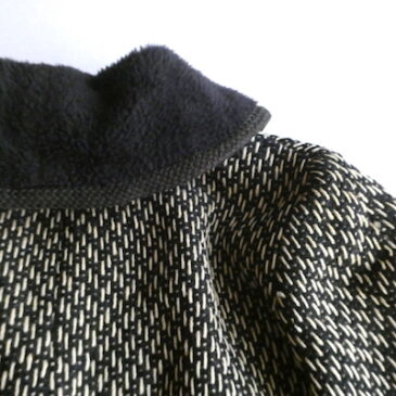 90’s black boa shawl collar half coat