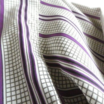 70’s Jaeger gray purple stripe poly shirt & 70’s pink beige poly wide slacks
