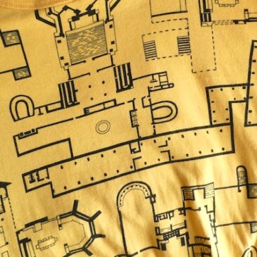 80~90’s floor plan pattern yellow tops & 90’s BANANA REPUBLIC linen western shirt