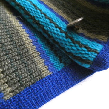 60’s blue stripe metal button knit cardigan & 70’s Arrow beige knit cardigan