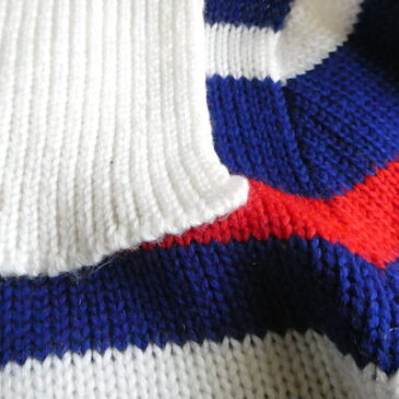 late70~80’s sailor collar knit sweater & 70〜80’s tricolor color v-neck knit sweater