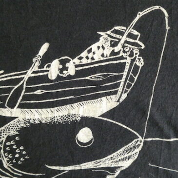 70〜80’s dark navy fishing bait shop T shirt &　90’s golfing today T shirt