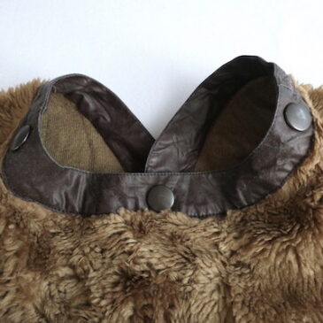 70’s brown boa snap button vest & 80’s〜black mohair knit cardigan