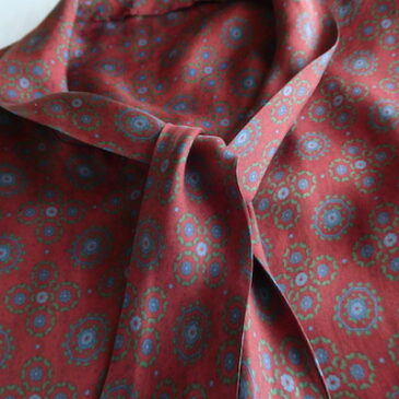 70’s bow tie bourdeax silk sleeveless blouse & 60’s olive green button adjuster slacks