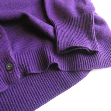 60’s deep green crew neck knit cardigan & 70〜80’s purple crew neck knit cardigan