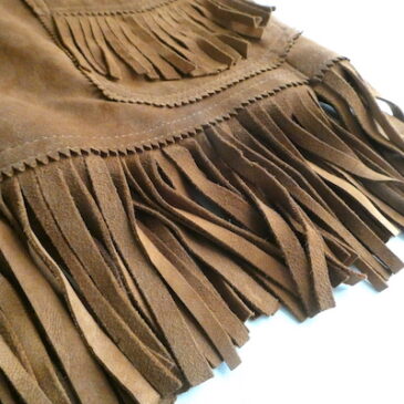 70’s brown suede fringe jacket & 40〜50’s bordeaux plaid wool robe